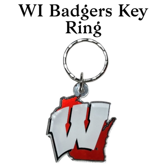 Other - NWT Wisconsin State Red and White Acrylic Keychain